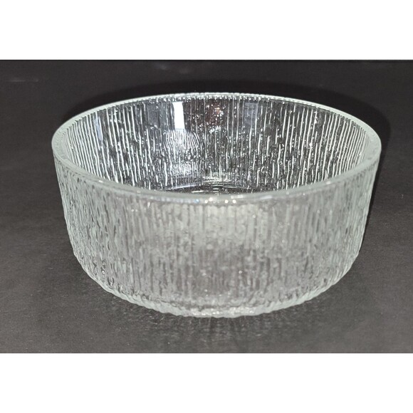 Vintage Indiana Glass Crystal Ice Textured 5" Bowl Dessert Fruit Salad Cereal - Picture 2 of 5